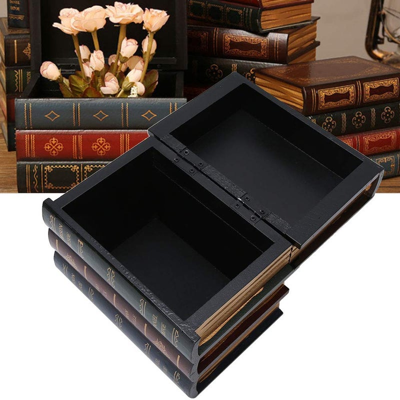 Cimenn Wooden Jewelry Box, Fashionable Book Shape Jewelry Gift Storage Chest Box 3 Layers Case Holder Organizer for Bracelets, Earrings, Rings, Necklaces, Brooches Valentine's Day - Image 3